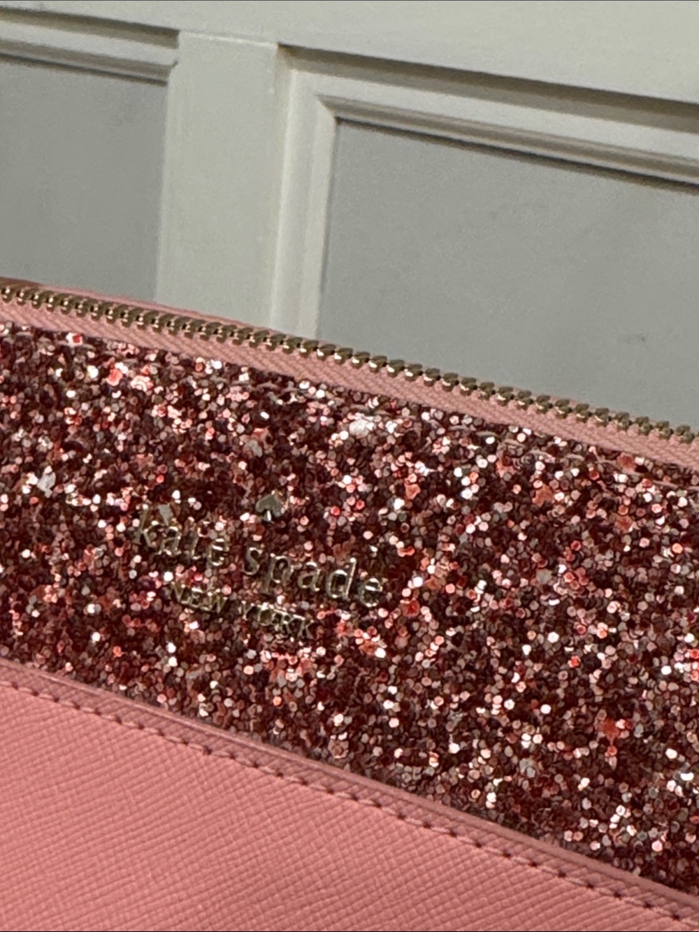 Kate Spade New York Bag Flash Glitter Pink Large Glitter-Trim Tote - Picture 6 of 17